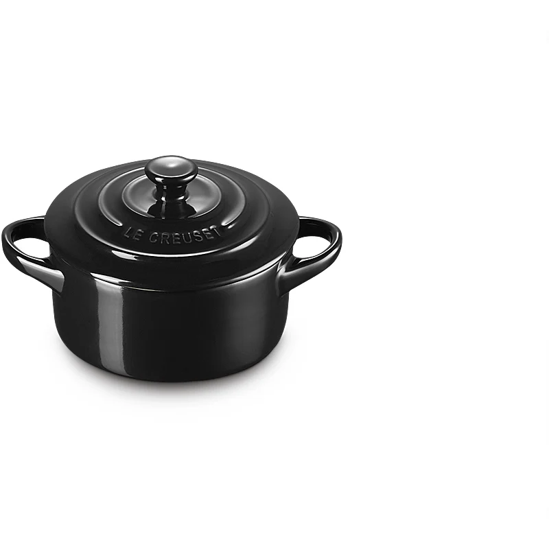 Le Creuset Mini Cocotte 10 cm Schwarz Glänzend