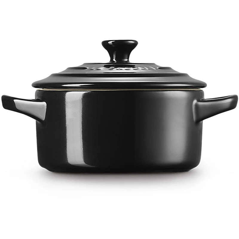 Le Creuset Mini Cocotte 10 cm Schwarz Glänzend