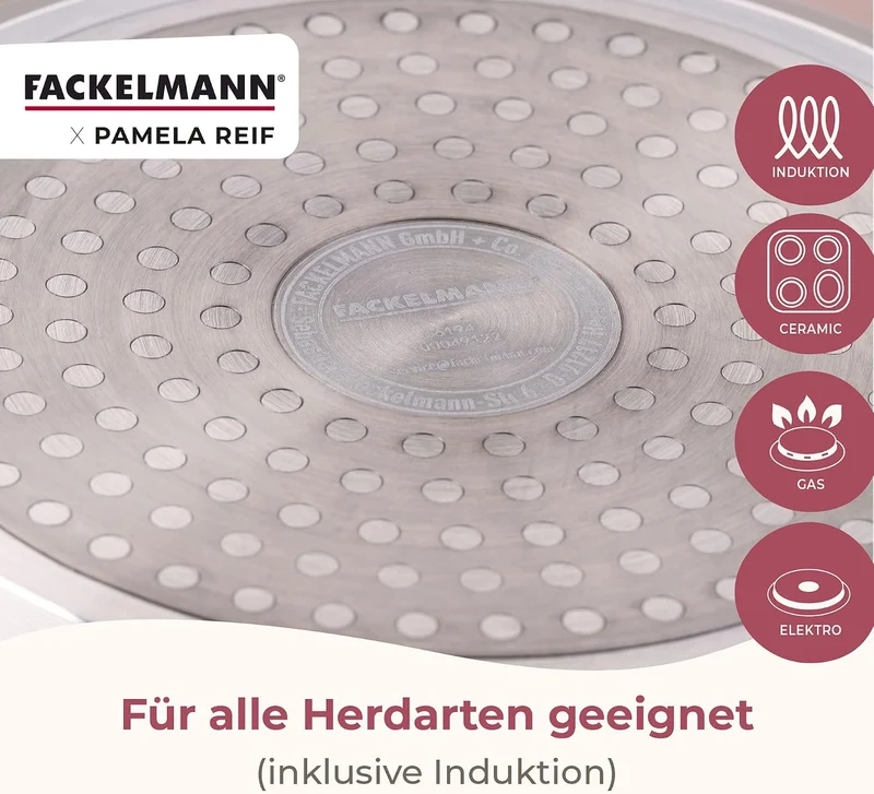 FACKELMANN x Pamela Reif Bratpfannen-Set 2-tlg Ø 24-28 cm – Stilvolle Pfannen aus recyceltem Alumini