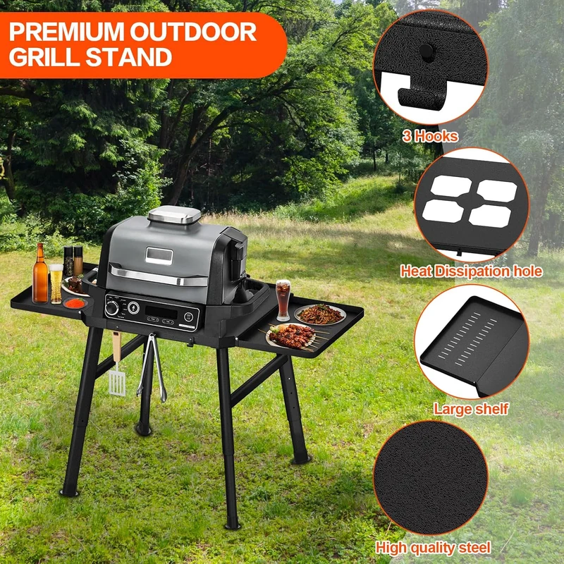 Grillständer für Ninja Woodfire Aussenofen Serie und Grillständer, Beweglicher Ständer zum Ninja Woo