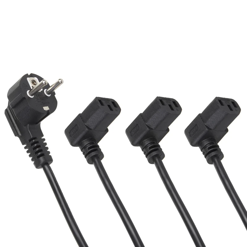 Maclean Power Cable, Angled, 3-pin, EU Plug, 3 m, MCTV-854, 3 pieces