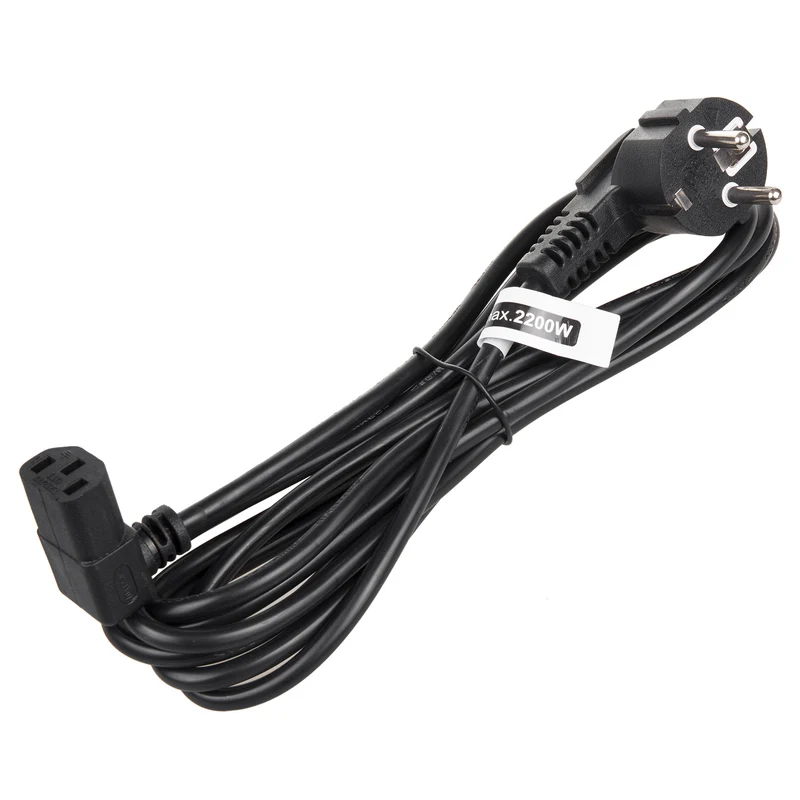 Maclean Power Cable, Angled, 3-Pin, EU Plug, 1.5 m, MCTV-851, 3 pieces