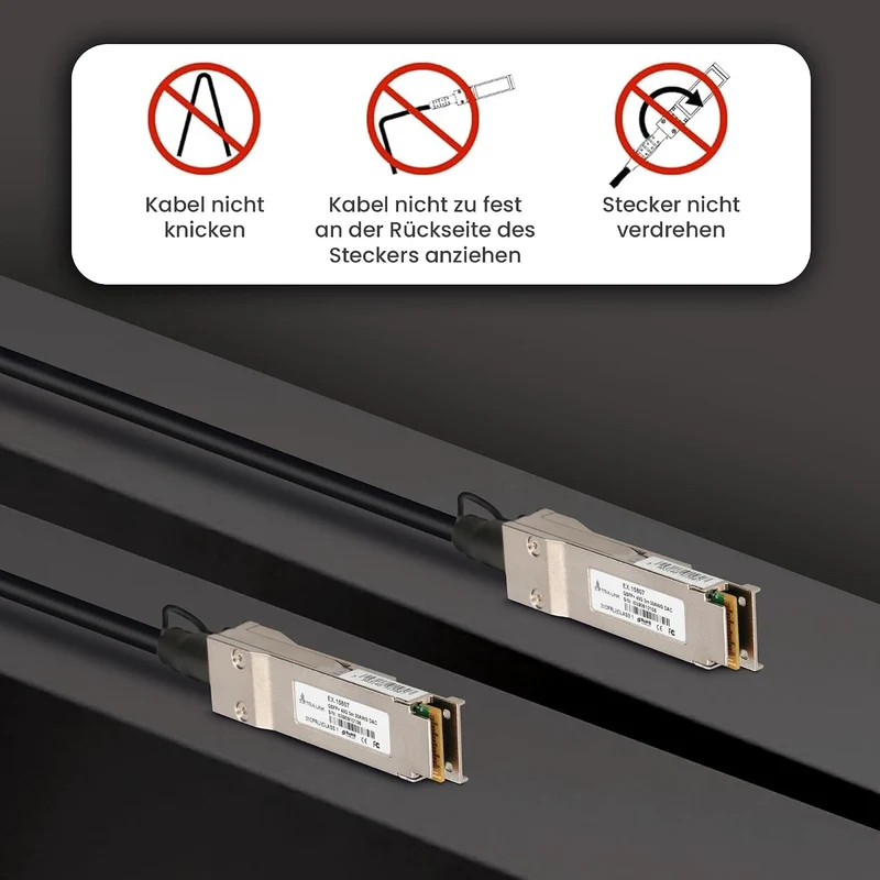 Extralink DAC QSFP+ Kabel 3m – Passives Twinax Kabel 40Gbit, QSFP+ zu QSFP+, MSA kompatibel, für Ubi