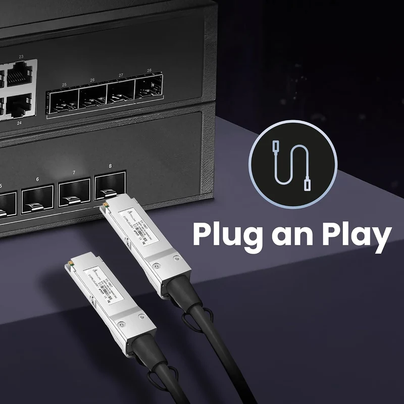 Extralink DAC QSFP+ Kabel 3m – Passives Twinax Kabel 40Gbit, QSFP+ zu QSFP+, MSA kompatibel, für Ubi