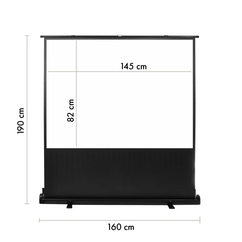 Maclean portable projection screen, compact, floor, 66", 16:9, MC-210