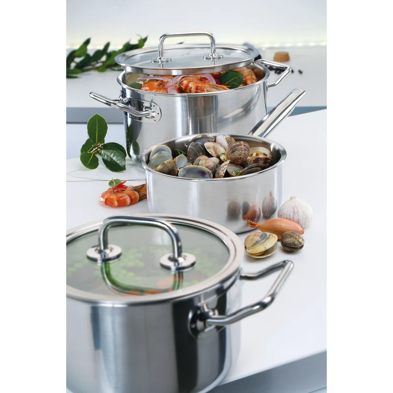 Topf-Set 3-teilig mit Glasdeckel