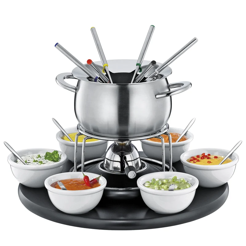 Fondue-Garnitur CAROUSEL schwarz 22-teilig