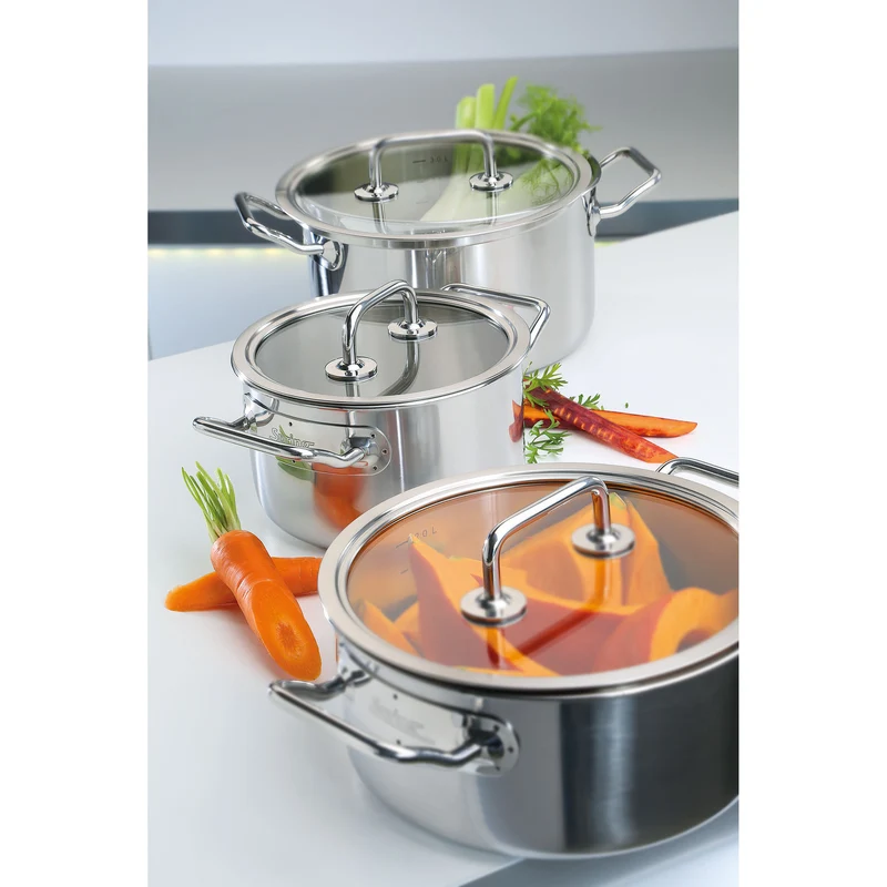 Topf-Set 4-teilig mit Glasdeckel