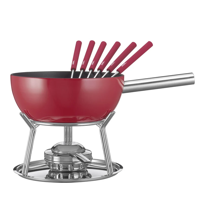 Fondue-Garnitur ALUMINIUM INDUKTION rot 23 cm