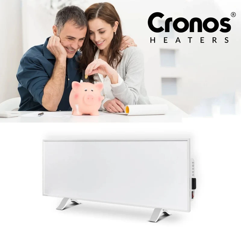 Cronos infrared heater, 330W, white, allergy friendly, ultra-thin, matte surface, heats an area up to 12m2, Synthelith PRO CRP-330TWP White