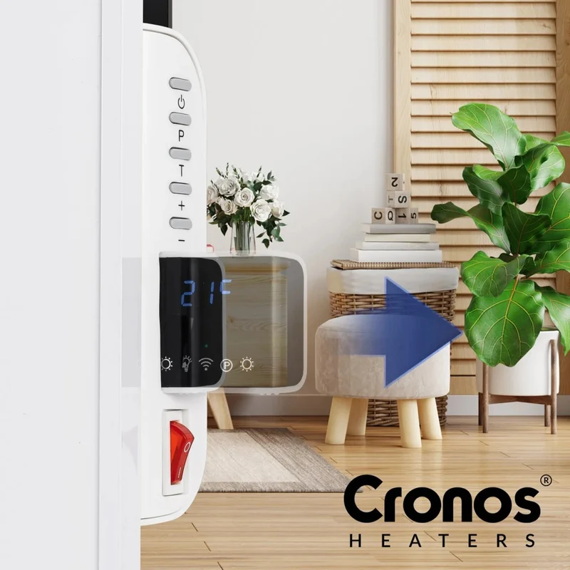 Cronos infrared heater, 330W, white, allergy friendly, ultra-thin, matte surface, heats an area up to 12m2, Synthelith PRO CRP-330TWP White