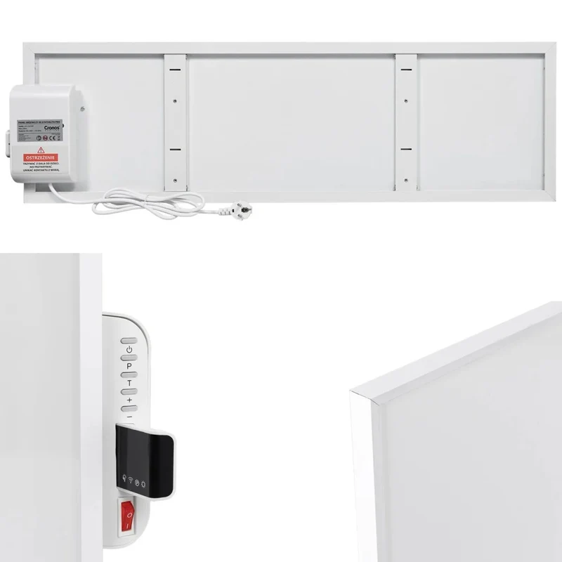 Cronos infrared heater, 330W, white, allergy friendly, ultra-thin, matte surface, heats an area up to 12m2, Synthelith PRO CRP-330TWP White