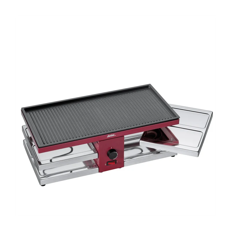 Raclette mit Alugrillplatte rot