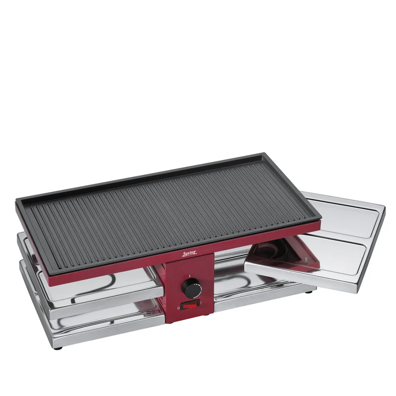 Raclette mit Alugrillplatte rot