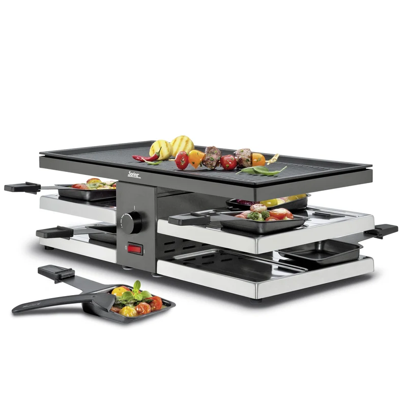 Raclette mit Alugrillplatte schwarz