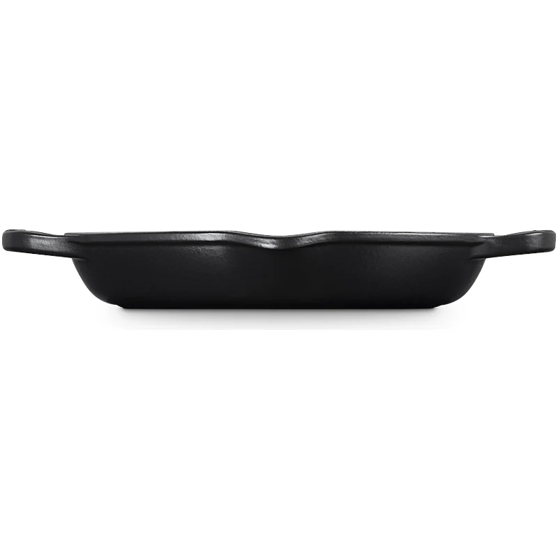 Le Creuset Grillpfanne Signature rund mit zwei Griffen Schwarz