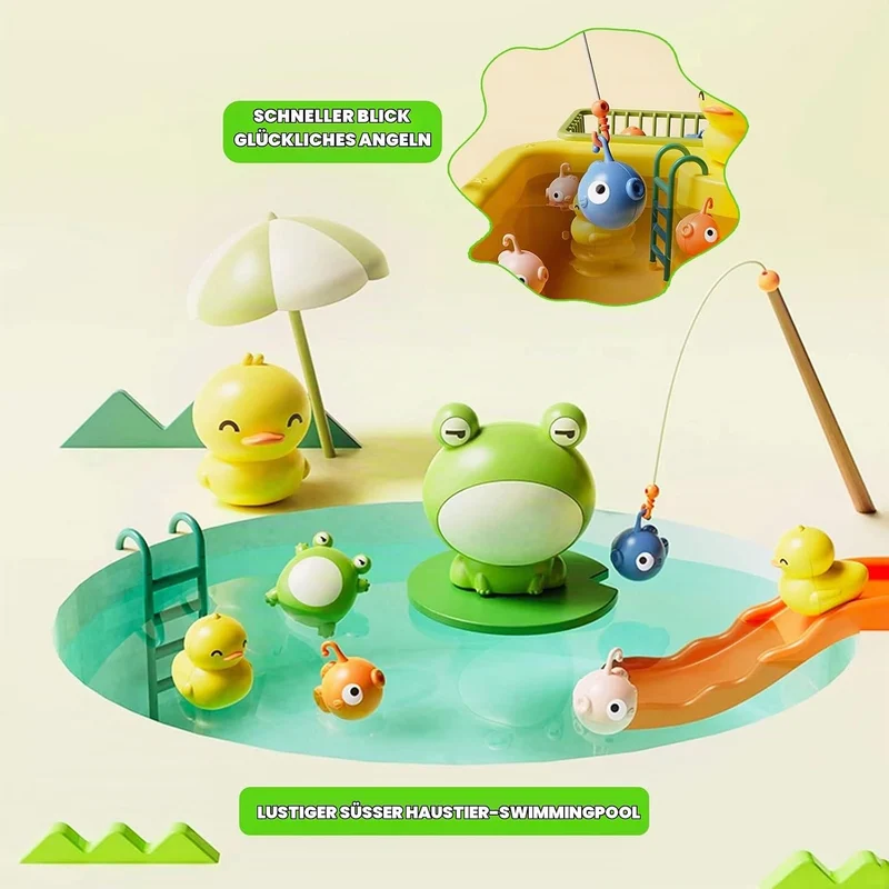 2-in-1-Küchenspüle Spielzeug Set, Spülbecken Spielzeug Set mit Angelspiel und Küchenzubehör, Küchens