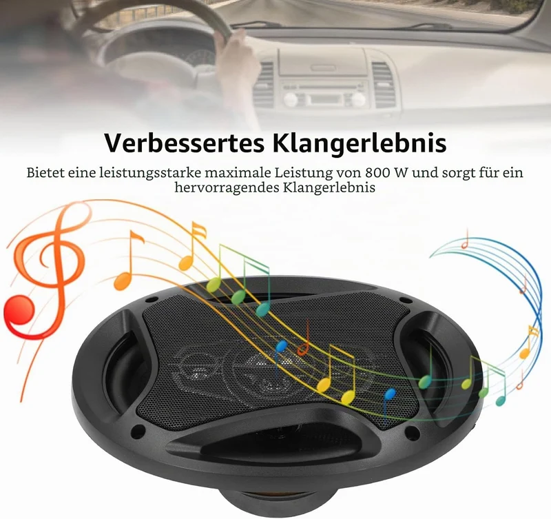 Greensen 2pcs 6x9 Zoll Koaxialauto -Lautsprecher 800 W 4 Ohm Auto -Türlautsprecher mit Haltbarem Gum