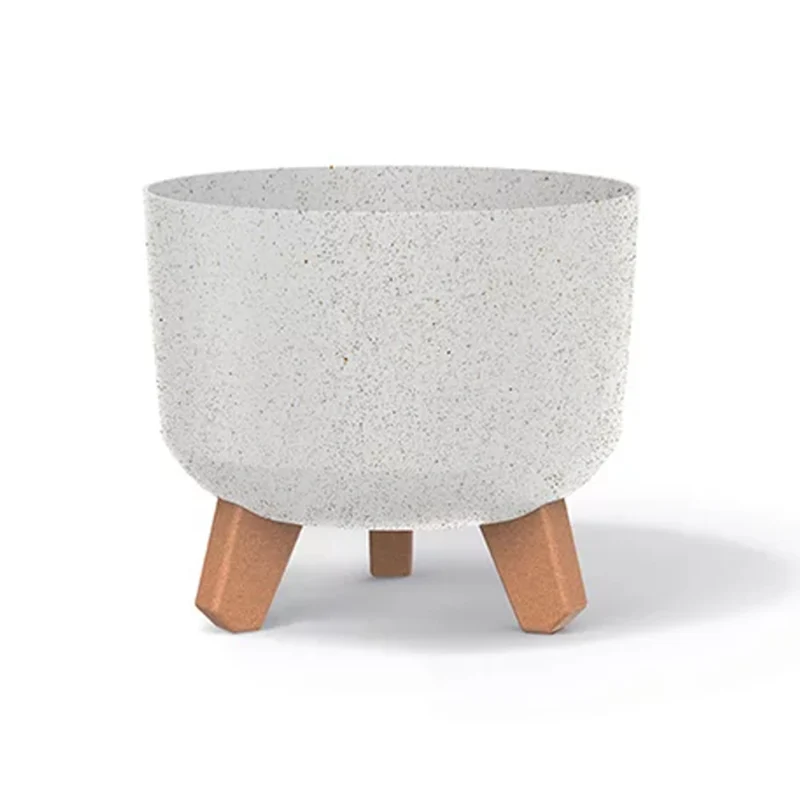 Prosperplast DGRL200W-S449W Flower Pot Planter with Legs 3L Modern Decorative Round