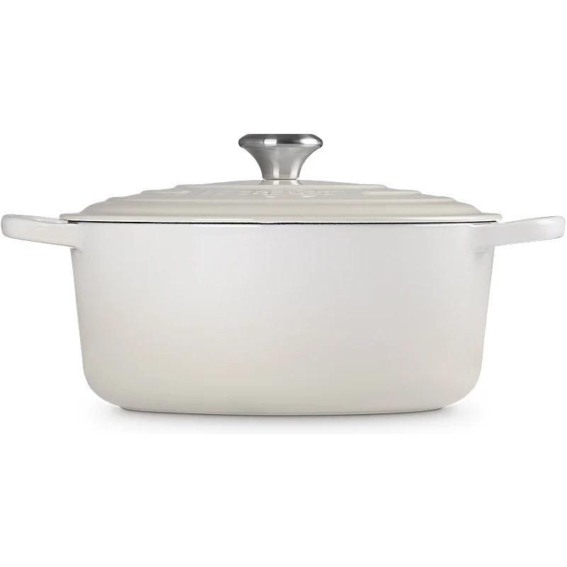 Le Creuset Bräter Signature rund 24 cm Meringue