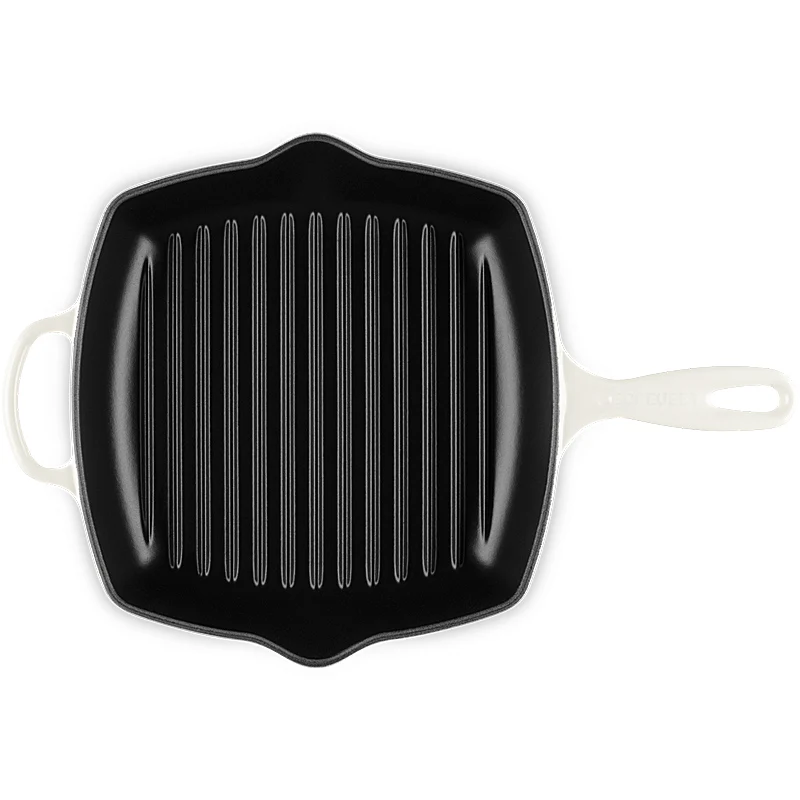 Le Creuset Grillpfanne quadratisch Signature 26 cm Meringue