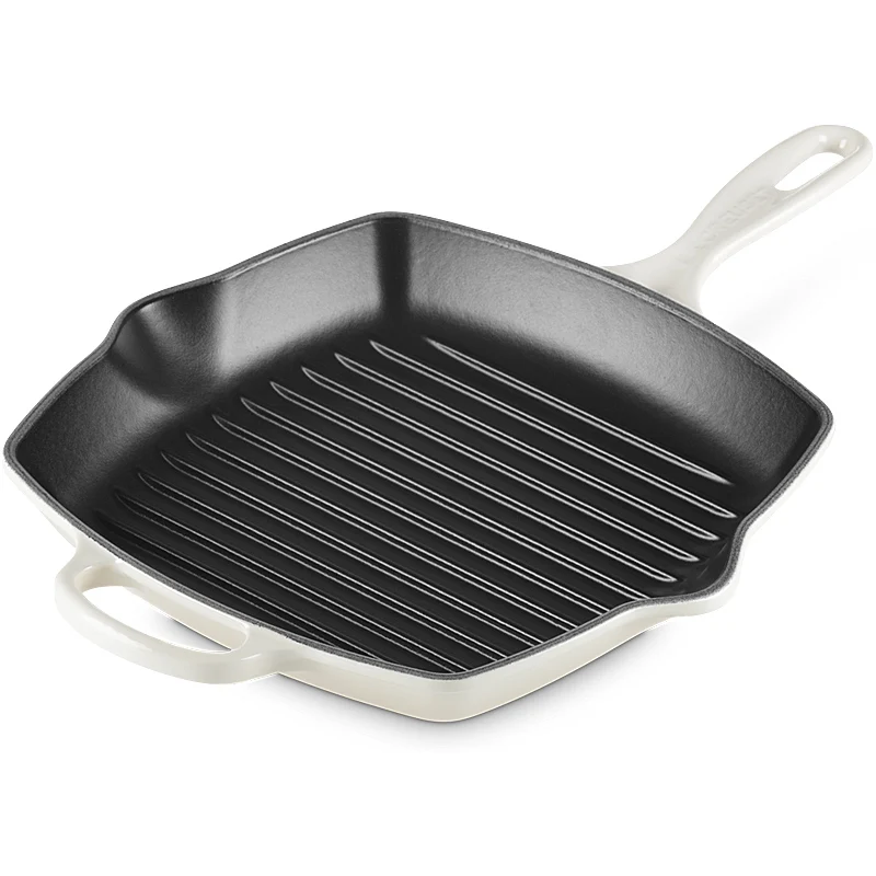 Le Creuset Grillpfanne quadratisch Signature 26 cm Meringue