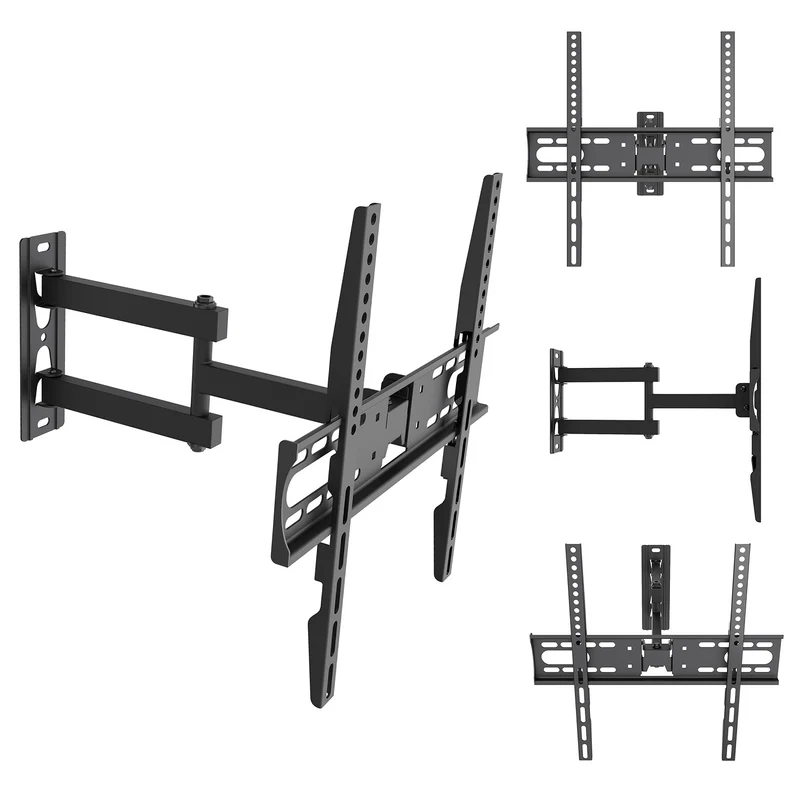 Maclean TV Mount / Bracket, max VESA 400x400, 32-55", up to 30 kg, black, tilt adjustment +2°–-10° and swivel adjustment +90°–-90°, MC-191