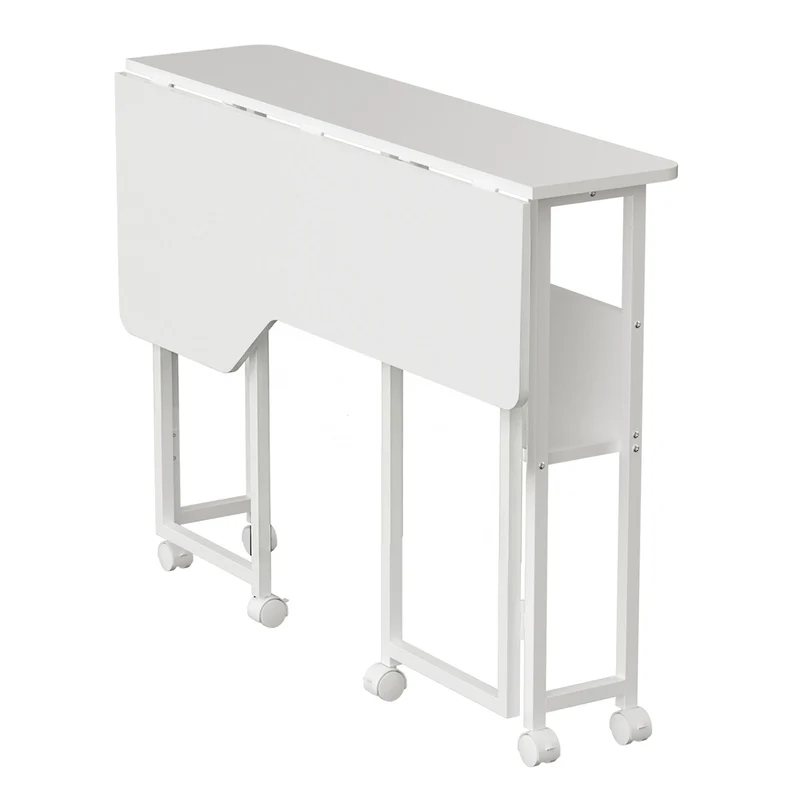 Maclean Folding Desk/Table, White, Mobile, 100x73 cm, max. 50 kg, Corner, L-Shaped, MC-126 L/W