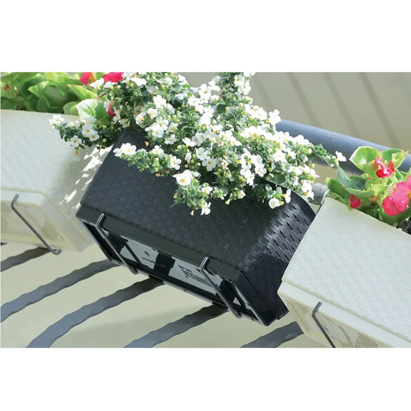 Hanging Planter Flower Pot Hooks Planter Balcony Railing Patio UV Resistant