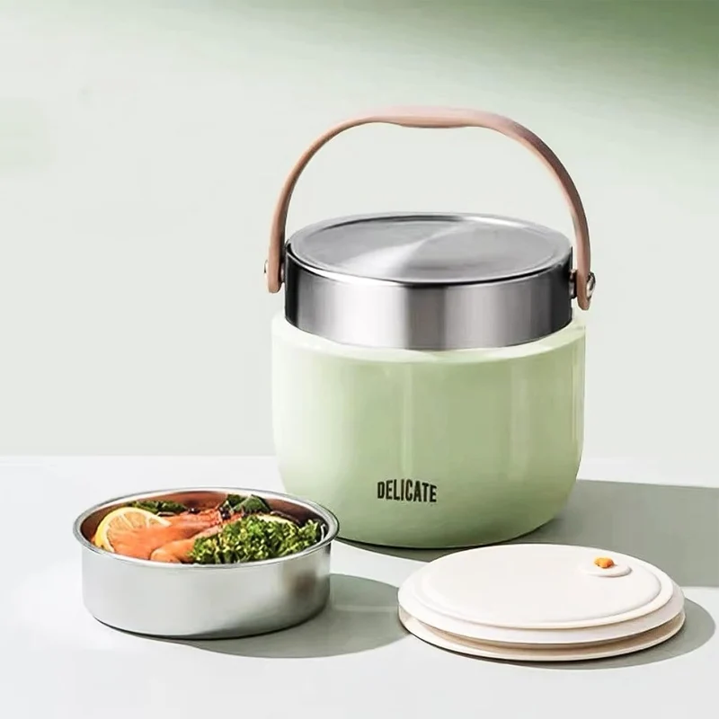 1200ml Thermobehälter für warme Lebensmittel, Thermo-Essenspender aus Edelstahl mit Griff, Thermos f