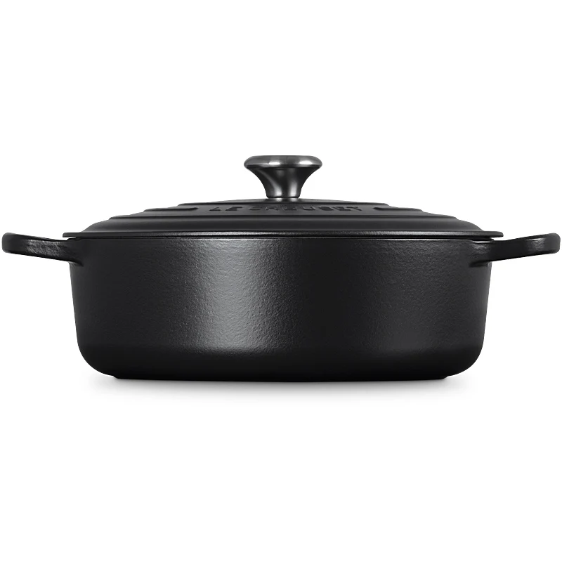 Le Creuset Gourmet Bräter Signature 24 cm Schwarz matt innen & außen