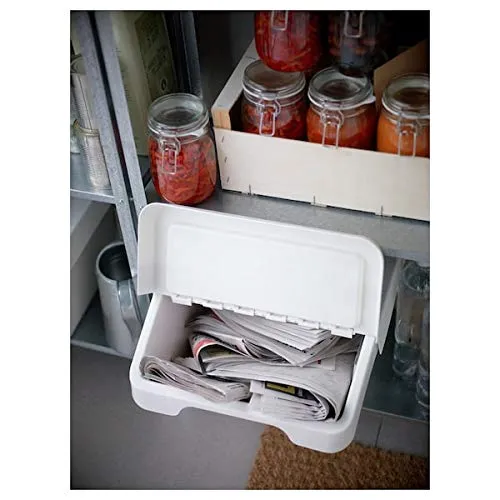 SORTERA Müllsortierbehälter mit Deckel weiss 60 l 41x55x45 cm für Zuhause & Büro Recycling Mülleimer
