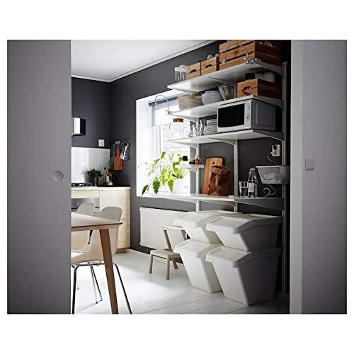 SORTERA Müllsortierbehälter mit Deckel weiss 60 l 41x55x45 cm für Zuhause & Büro Recycling Mülleimer