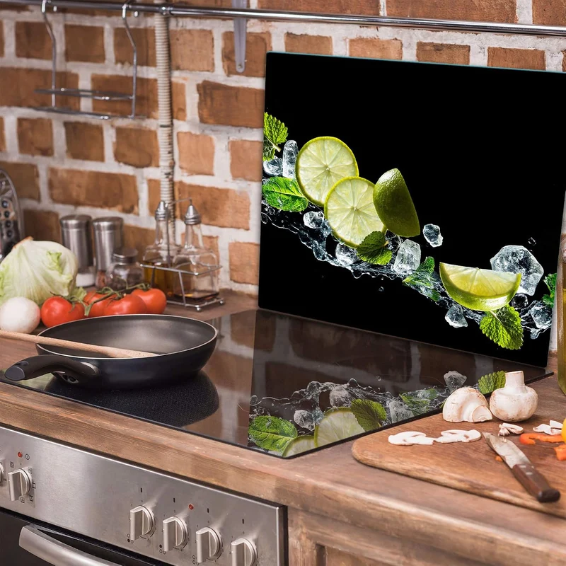 TMK ArtDeko Herdabdeckplatte 1 Teilig 60x52 cm - Spritzschutz Herdabdeckung – Herdschutz aus Sicherh
