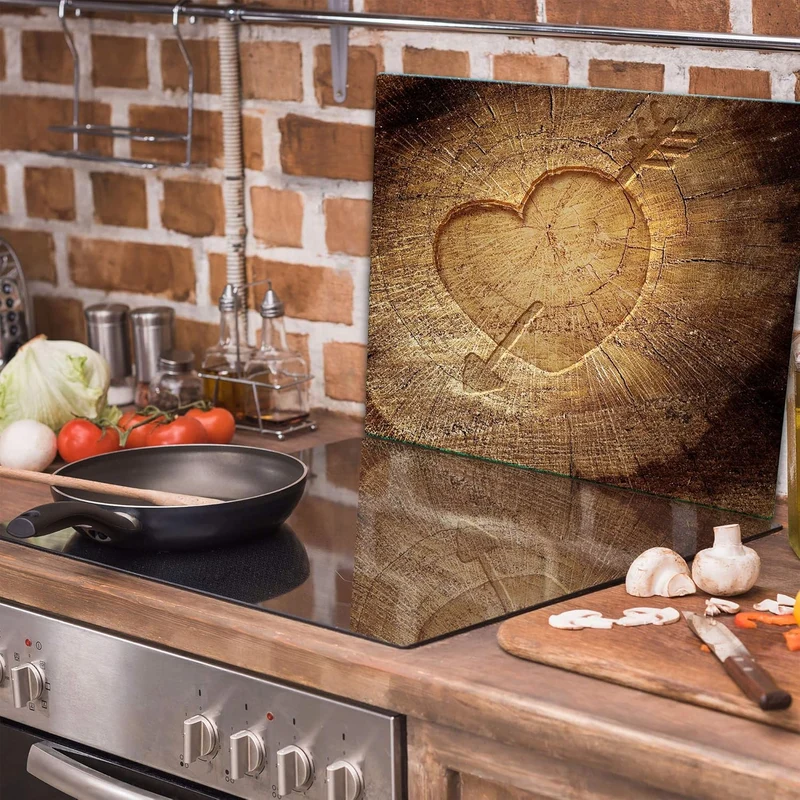 TMK ArtDeko Herdabdeckplatte 1 Teilig 60x52 cm - Spritzschutz Herdabdeckung – Herdschutz aus Sicherh