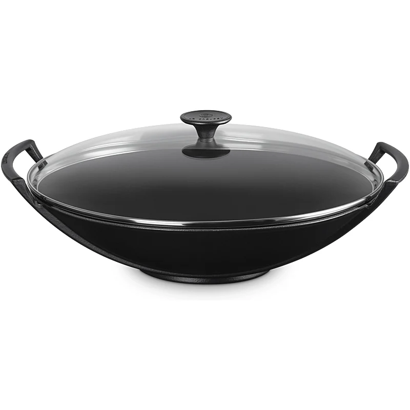 Le Creuset Wok mit Glasdeckel 36 cm Schwarz