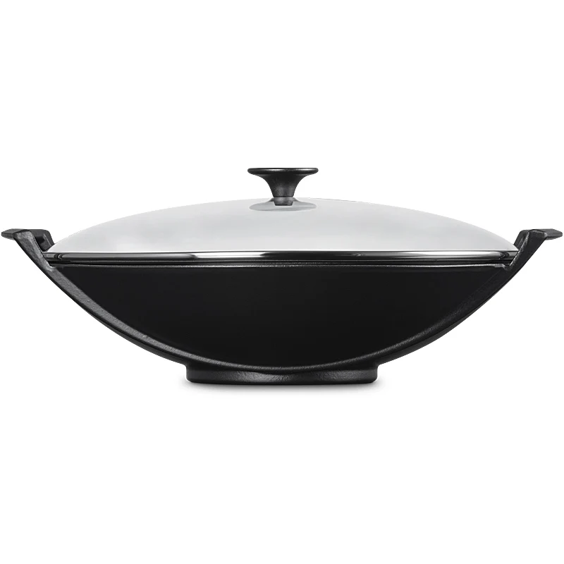 Le Creuset Wok mit Glasdeckel 36 cm Schwarz