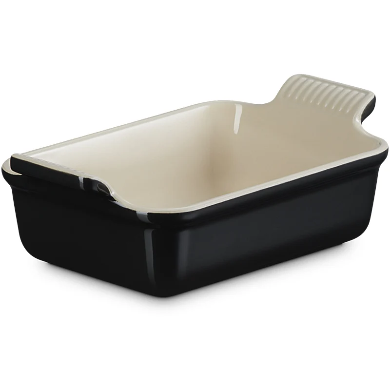 Le Creuset Auflaufform Tradition 19 cm Schwarz Glänzend