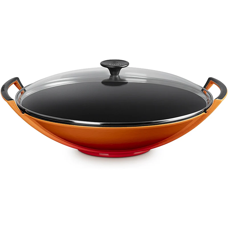 Le Creuset Wok mit Glasdeckel 36 cm Ofenrot