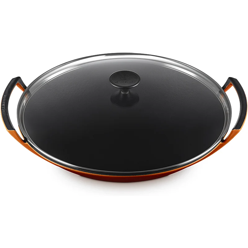 Le Creuset Wok mit Glasdeckel 36 cm Ofenrot