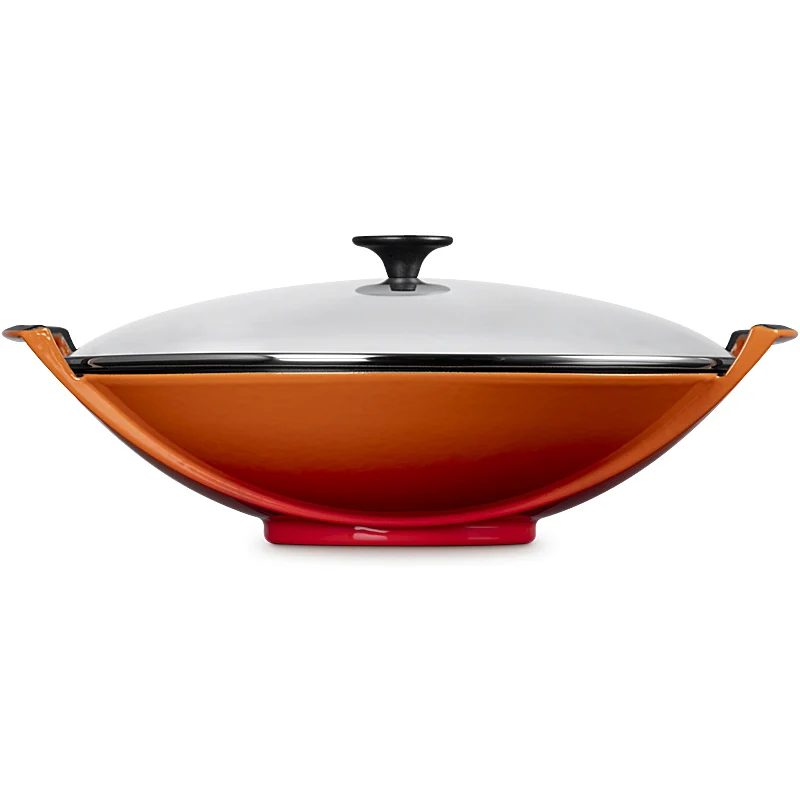 Le Creuset Wok mit Glasdeckel 36 cm Ofenrot