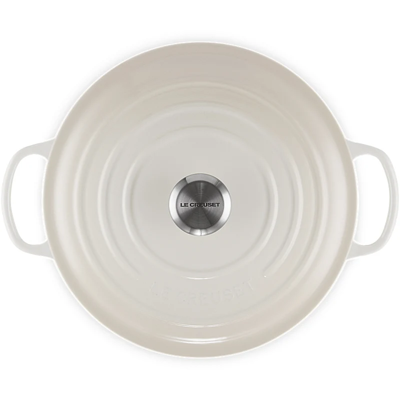 Le Creuset Bräter Signature rund 26 cm Meringue