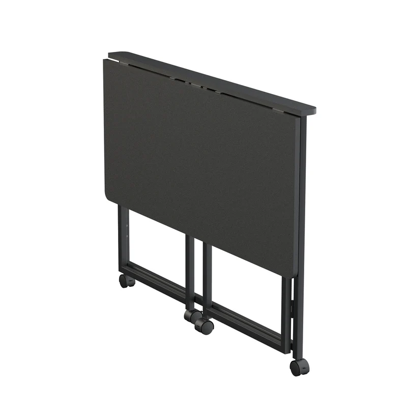 Maclean folding table desk, black, mobile, top 100x50cm, max. 50kg, MC-1250 B