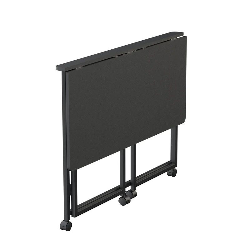 Maclean folding table desk, black, mobile, top 100x50cm, max. 50kg, MC-1250 B