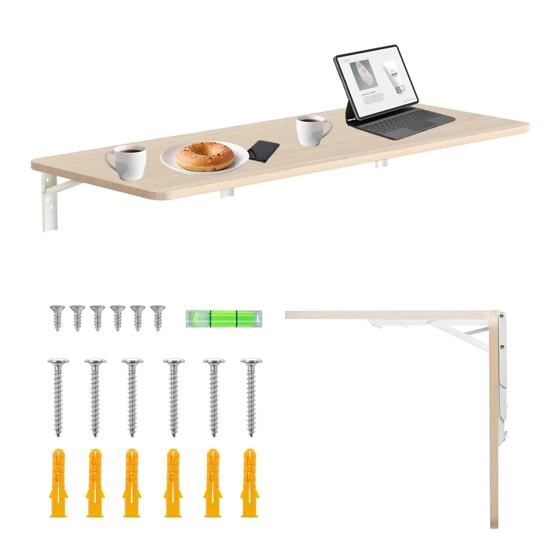 Maclean folding shelf/top, light wood color, 100x40cm, max. 50 kg, MC-128 WD