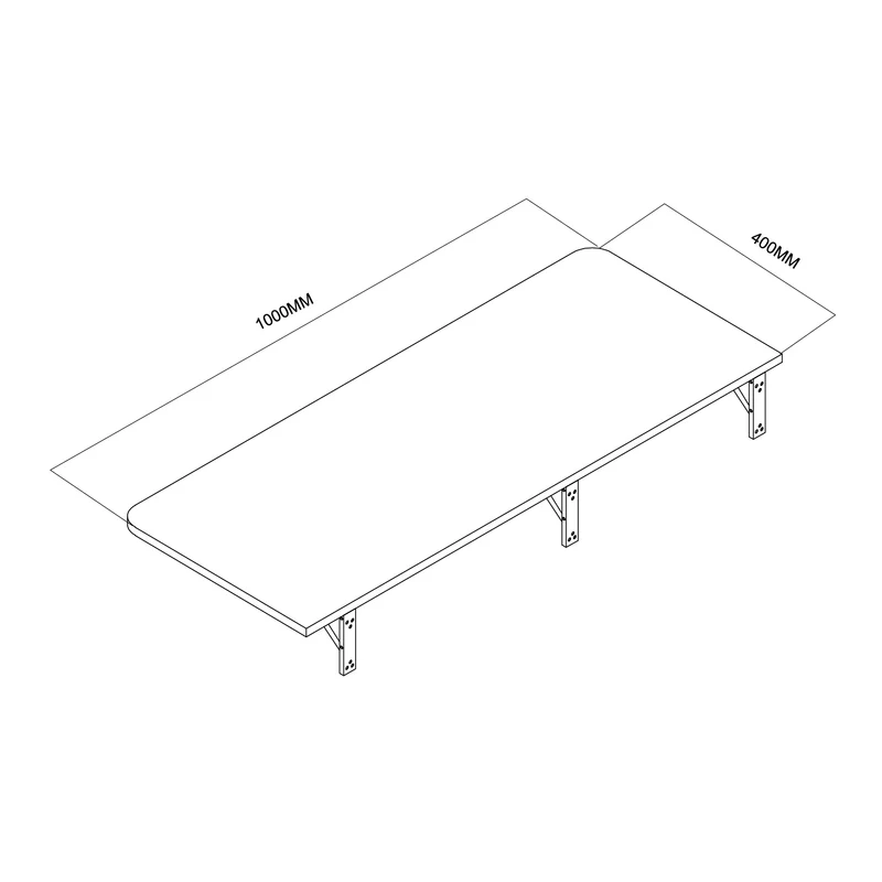 Maclean folding shelf/top, light wood color, 100x40cm, max. 50 kg, MC-128 WD