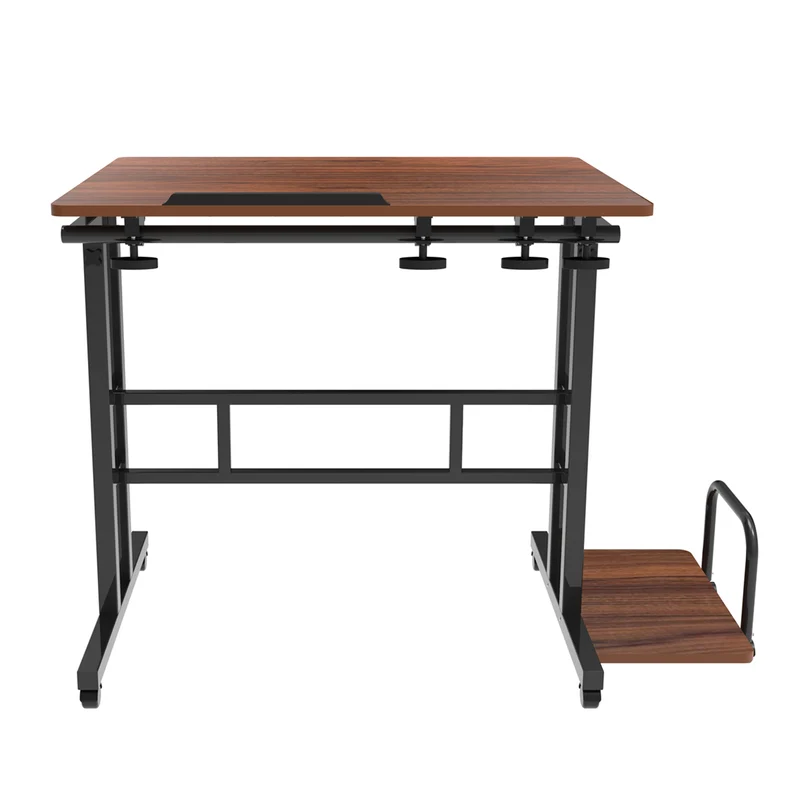 Maclean mobile laptop table desk, black, top 80x60cm, 50kg max, height adjustment 67-115 cm, MC-124 B