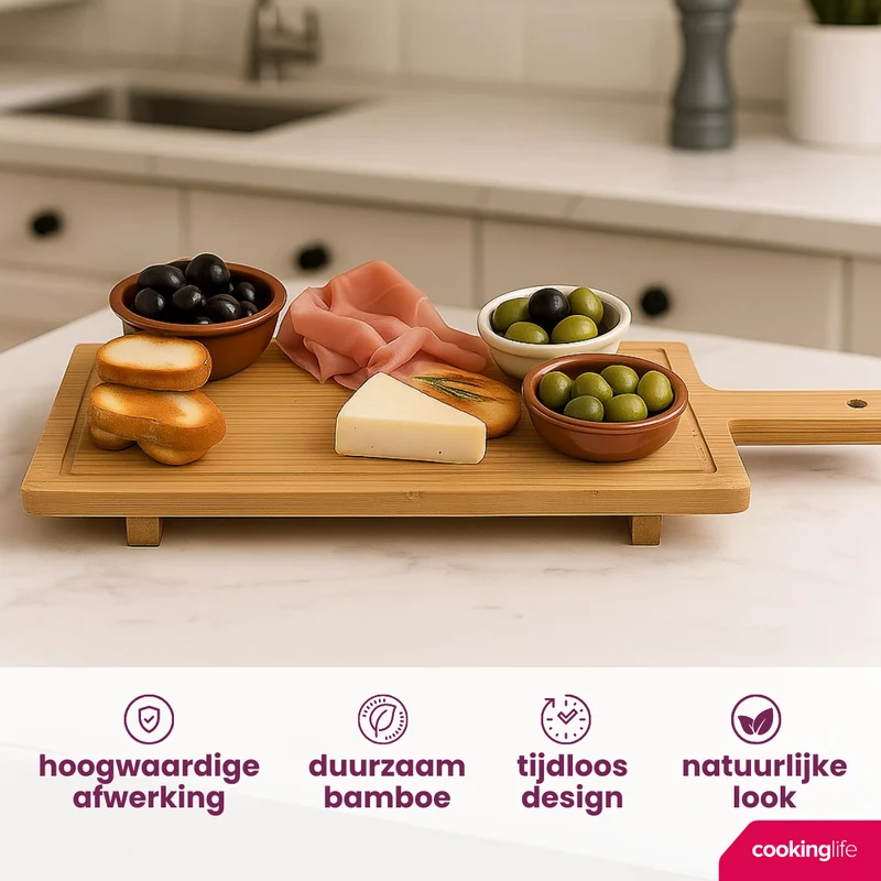 Cookinglife Servierbrett Tapas-Brett - Bambus - 58 x 19 cm