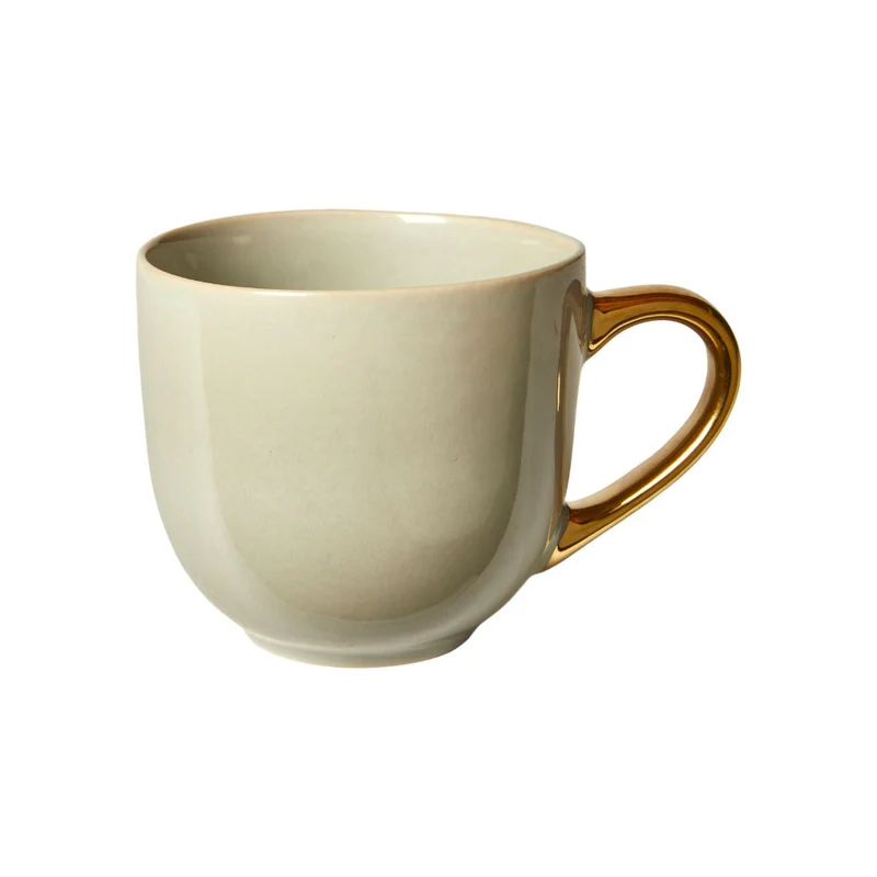 Tasse in Mintgrün mit goldfarbenem Henkel – D11x7 cm