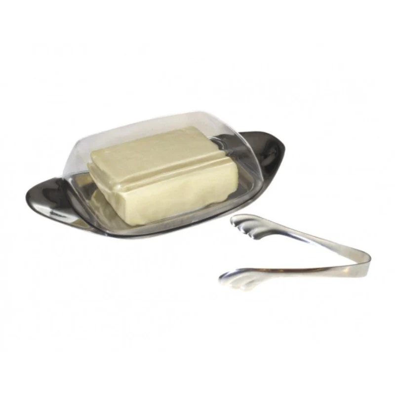 Stainless Steel Butter Dish with Tong